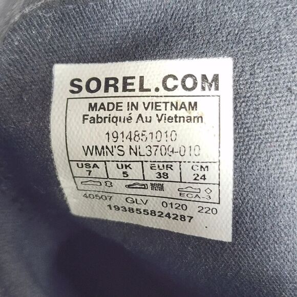 Sorel Women’s Cate US7 Black Leather Waterproof Side Zip Strappy Ankle Boots - Picture 11 of 16